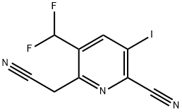 2-Cyano-5-(difluoromethyl)-3-iodopyridine-6-acetonitrile 结构式