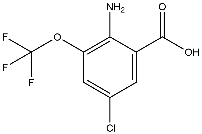 2-氨基-5-氯-3-(三氟甲氧基)苯甲酸,1805514-72-0,结构式