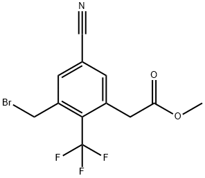 Methyl 3-bromomethyl-5-cyano-2-(trifluoromethyl)phenylacetate Structure