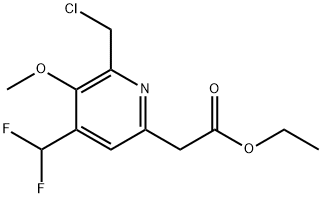 Ethyl 2-(chloromethyl)-4-(difluoromethyl)-3-methoxypyridine-6-acetate Struktur