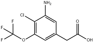 3-Amino-4-chloro-5-(trifluoromethoxy)phenylacetic acid Structure