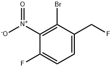 1-Bromo-3-fluoro-6-fluoromethyl-2-nitrobenzene 化学構造式