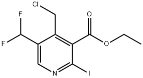 Ethyl 4-(chloromethyl)-5-(difluoromethyl)-2-iodopyridine-3-carboxylate Struktur