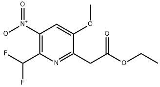 Ethyl 2-(difluoromethyl)-5-methoxy-3-nitropyridine-6-acetate 结构式