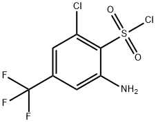 2-Amino-6-chloro-4-(trifluoromethyl)benzenesulfonyl chloride 结构式
