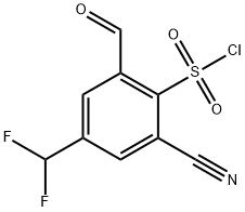 2-Cyano-4-difluoromethyl-6-formylbenzenesulfonyl chloride Struktur
