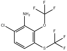 6-Chloro-2-trifluoromethoxy-3-(trifluoromethylthio)aniline 结构式