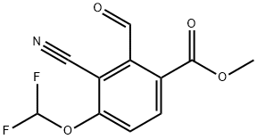 Benzoic acid, 3-cyano-4-(difluoromethoxy)-2-formyl-, methyl ester Structure