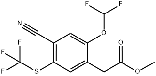 Methyl 4-cyano-2-difluoromethoxy-5-(trifluoromethylthio)phenylacetate 结构式