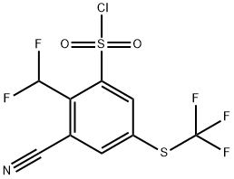 3-Cyano-2-difluoromethyl-5-(trifluoromethylthio)benzenesulfonyl chloride 结构式