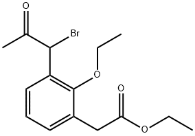 Ethyl 3-(1-bromo-2-oxopropyl)-2-ethoxyphenylacetate 结构式