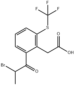 2-(2-Bromopropanoyl)-6-(trifluoromethylthio)phenylacetic acid,1805700-56-4,结构式
