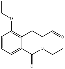 Ethyl 3-ethoxy-2-(3-oxopropyl)benzoate 结构式