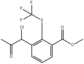 Methyl 3-(1-chloro-2-oxopropyl)-2-(trifluoromethylthio)benzoate 结构式