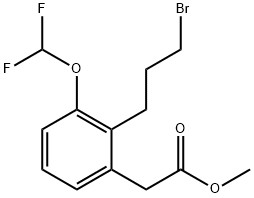 Methyl 2-(3-bromopropyl)-3-(difluoromethoxy)phenylacetate,1805708-90-0,结构式