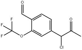4-(1-Chloro-2-oxopropyl)-2-(trifluoromethoxy)benzaldehyde Struktur