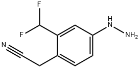 2-(Difluoromethyl)-4-hydrazinylphenylacetonitrile Structure