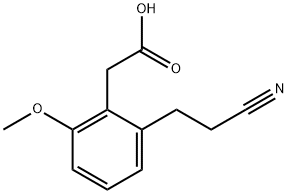 2-(2-Cyanoethyl)-6-methoxyphenylacetic acid 结构式