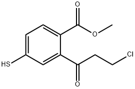 Methyl 2-(3-chloropropanoyl)-4-mercaptobenzoate Struktur