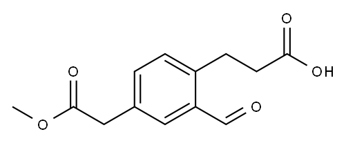 Methyl 4-(2-carboxyethyl)-3-formylphenylacetate Structure