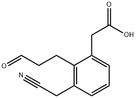 3-(Carboxymethyl)-2-(3-oxopropyl)phenylacetonitrile 结构式