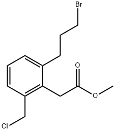 Methyl 2-(3-bromopropyl)-6-(chloromethyl)phenylacetate 结构式