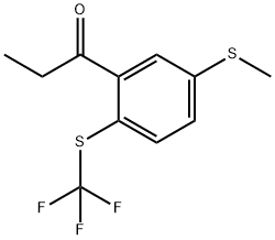 1-(5-(Methylthio)-2-(trifluoromethylthio)phenyl)propan-1-one 结构式