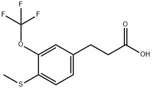 3-(4-(Methylthio)-3-(trifluoromethoxy)phenyl)propanoic acid,1805748-79-1,结构式