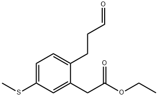 Ethyl 5-(methylthio)-2-(3-oxopropyl)phenylacetate 结构式
