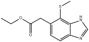 Ethyl 4-methylthio-1H-benzimidazole-5-acetate 结构式
