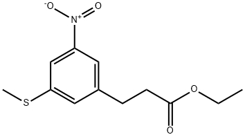 Ethyl 3-(methylthio)-5-nitrophenylpropanoate 结构式