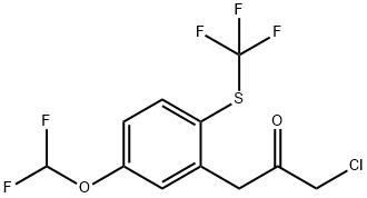1-Chloro-3-(5-(difluoromethoxy)-2-(trifluoromethylthio)phenyl)propan-2-one 结构式