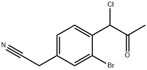 3-Bromo-4-(1-chloro-2-oxopropyl)phenylacetonitrile 结构式