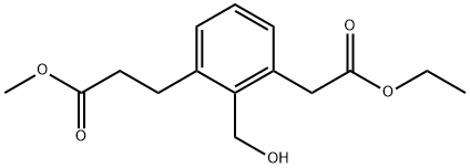 Ethyl 2-(hydroxymethyl)-3-(3-methoxy-3-oxopropyl)phenylacetate 结构式