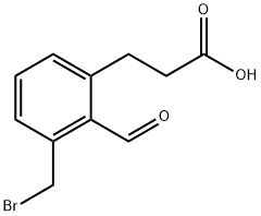 3-(Bromomethyl)-2-formylphenylpropanoic acid Struktur
