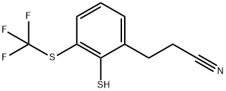 3-(2-Mercapto-3-(trifluoromethylthio)phenyl)propanenitrile,1805845-14-0,结构式