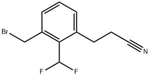 3-(3-(Bromomethyl)-2-(difluoromethyl)phenyl)propanenitrile 结构式