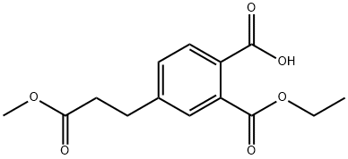 Ethyl 2-carboxy-5-(3-methoxy-3-oxopropyl)benzoate 结构式
