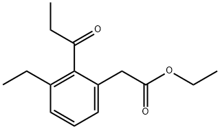 Ethyl 3-ethyl-2-propionylphenylacetate Struktur