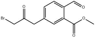 Methyl 5-(3-bromo-2-oxopropyl)-2-formylbenzoate Struktur