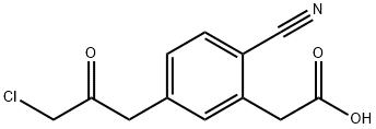 5-(3-Chloro-2-oxopropyl)-2-cyanophenylacetic acid 结构式