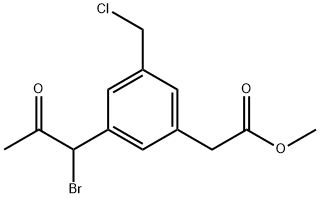 Methyl 3-(1-bromo-2-oxopropyl)-5-(chloromethyl)phenylacetate 结构式