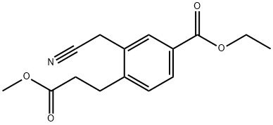 Ethyl 3-(cyanomethyl)-4-(3-methoxy-3-oxopropyl)benzoate 结构式