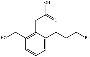 2-(3-Bromopropyl)-6-(hydroxymethyl)phenylacetic acid 结构式