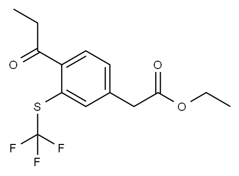 Ethyl 4-propionyl-3-(trifluoromethylthio)phenylacetate 结构式