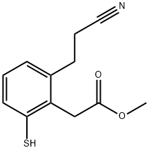 Methyl 2-(2-cyanoethyl)-6-mercaptophenylacetate Structure