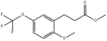 Methyl 3-(2-(methylthio)-5-(trifluoromethylthio)phenyl)propanoate 结构式