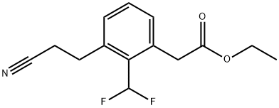 Ethyl 3-(2-cyanoethyl)-2-(difluoromethyl)phenylacetate 结构式