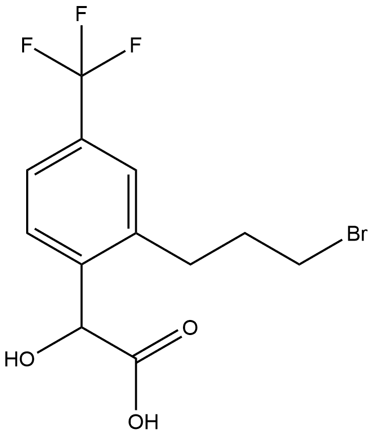 2-(3-Bromopropyl)-4-(trifluoromethyl)mandelic acid 结构式