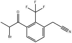 3-(2-Bromopropanoyl)-2-(trifluoromethyl)phenylacetonitrile Structure